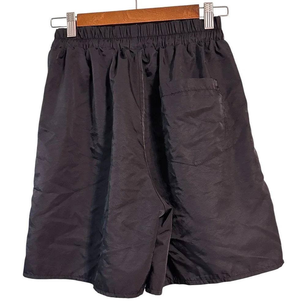 Romwe Black Palm Tree Sequin Drawstring Shorts Size‎ M